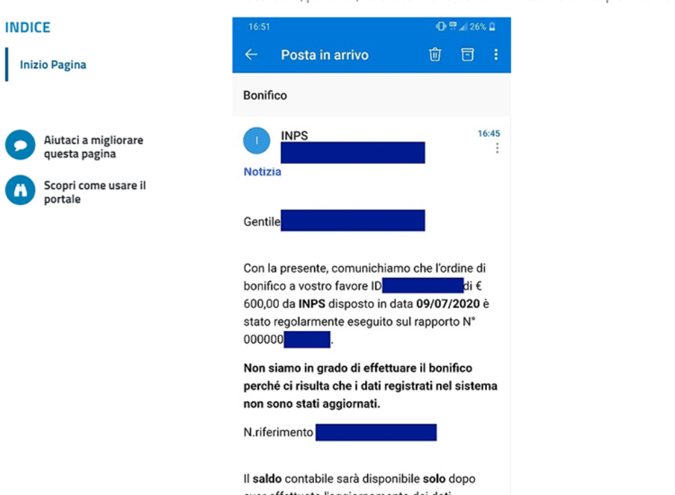 Truffe on line: nuova mail con tentativo di frode da un falso indirizzo Inps