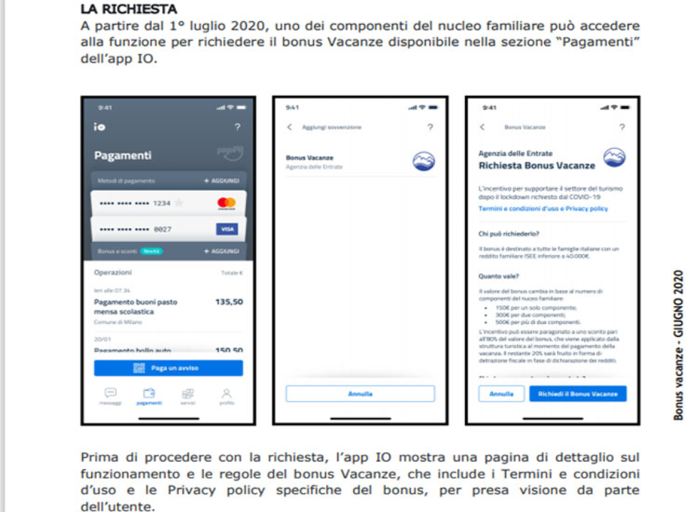 Bonus vacanze: come funziona e come fare domanda da smartphone con l'app IO