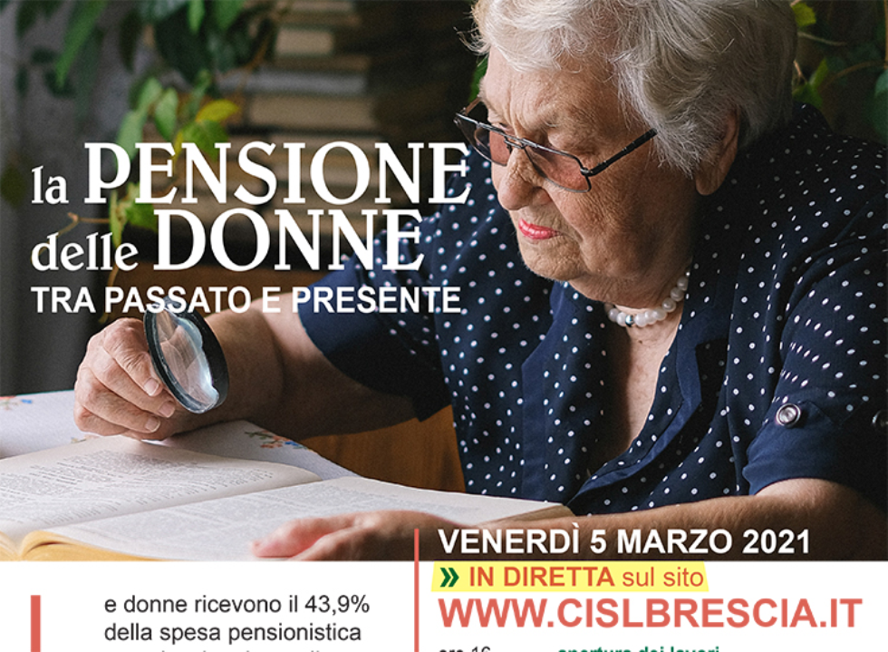 La pensione delle donne tra passato e presente. Evento on line il 5 marzo