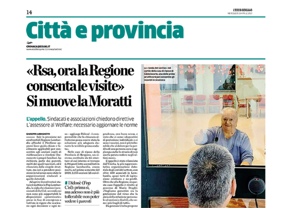 La proposta di riaprire le Rsa alle visite raccoglie consensi. Gli articoli sui giornali 