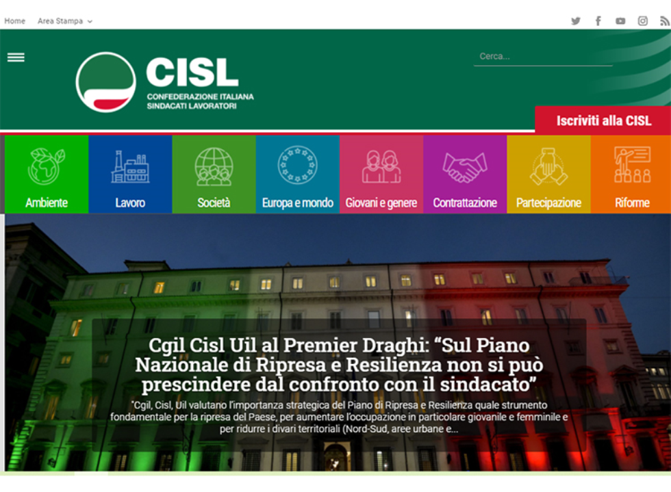 Nuovo sito web per la Cisl che oggi, 30 aprile 2021, compie 71 anni