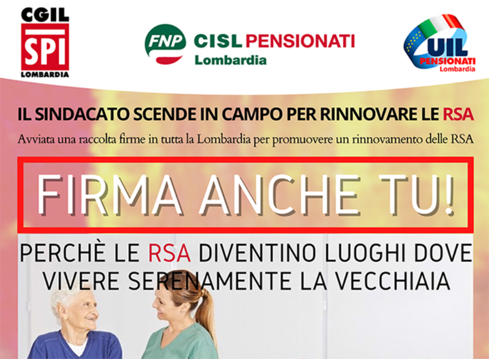 Petizione sulle Rsa: il comunicato stampa unitario dei pensionati lombardi 