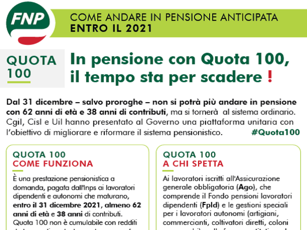 Dal 31 dicembre non si potrà più andare in pensione con 62 anni di età e 38 anni di contributi, ma si tornerà al sistema ordinario