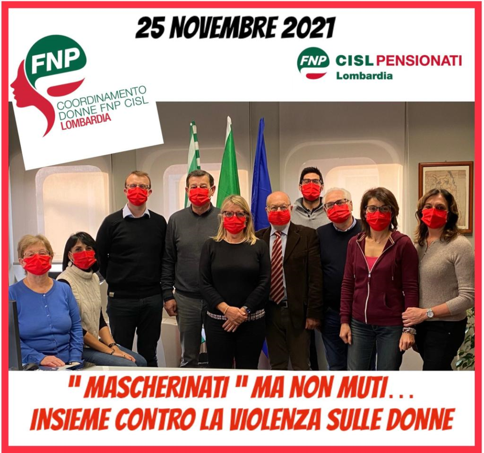 25 novembre2021: Fnp Cisl Lombardia in prima linea contro la violenza sulle donne