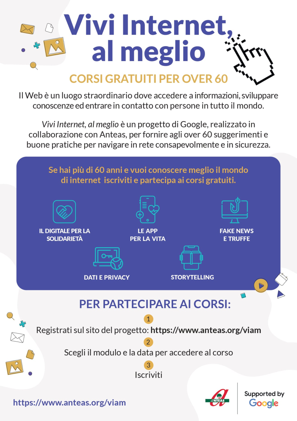 Al via il progetto di Anteas per gli over 60 