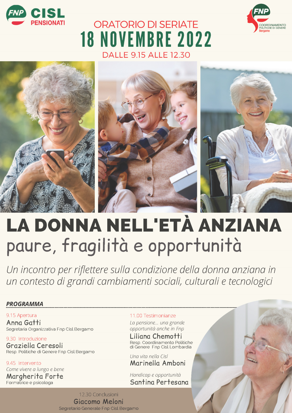 La donna nell'età anziana, paure, fragilità e opportunità