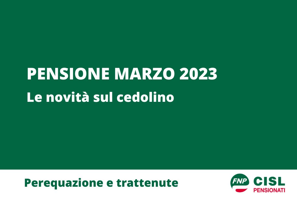 Pensioni marzo 2023