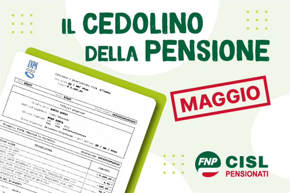 Cedolino pensione di maggio 2026, le informazioni utili