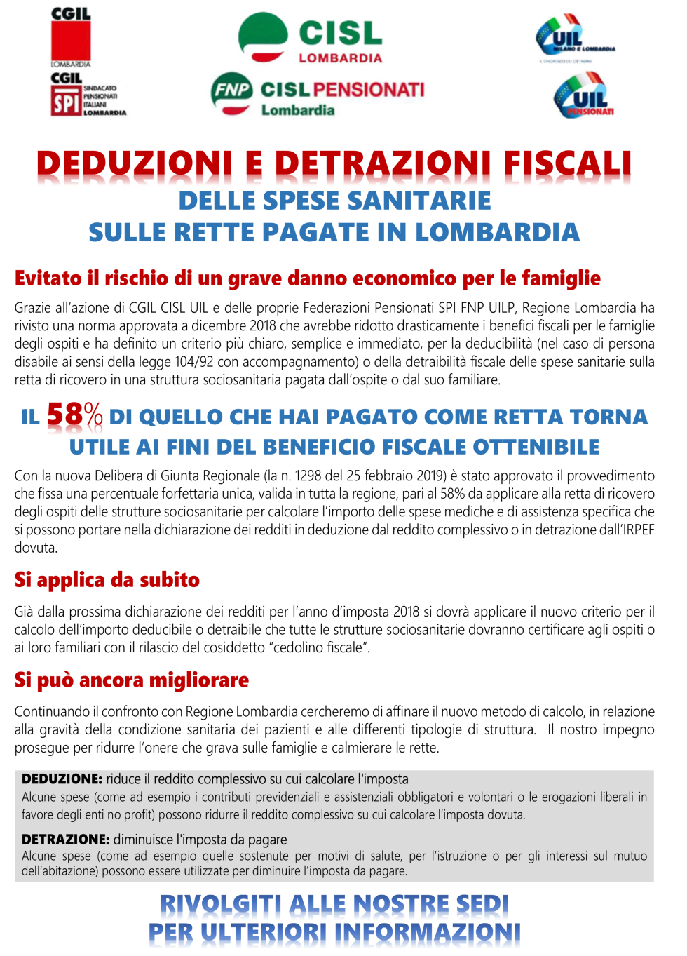 Detrazioni e deduzioni fiscali per le rette Rsa: che cosa cambia 