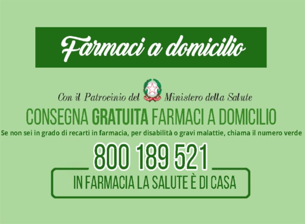 Farmaci a domicilio in consegna gratuita per chi non può uscire