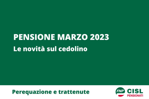 Pensioni marzo 2023