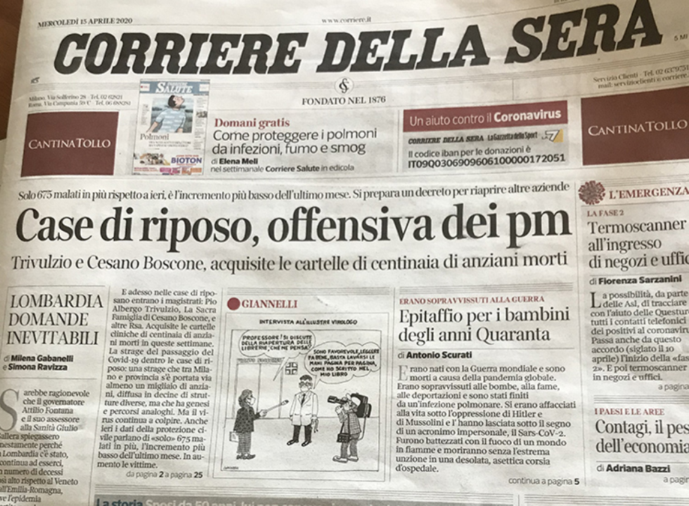 Corriere della Sera 15 aprile 2020